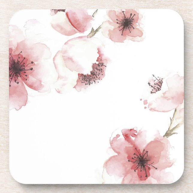 Posavasos Flor de cerezo simple pero elegante | Montaña (Frente)