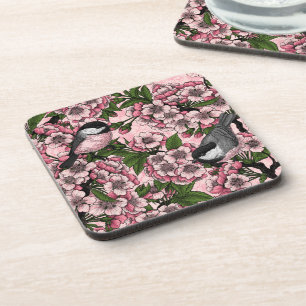 Posavasos Flor de cerezo y garbanzos en rosa