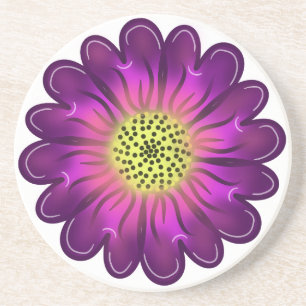 Posavasos Flor de Dalia Morada y Rosa Neon Brillante Persona