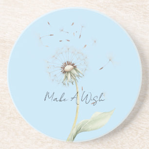 Posavasos Flor de Diente de León Amarillo Blanco Deseo