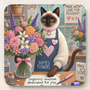 Posavasos Flor de gato con flores para el día de la madre de