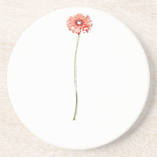 Posavasos Flor de Gerbera roja pálida