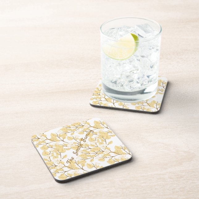Posavasos Flor de gloria dorada blanca matutina (Lado Derecho)