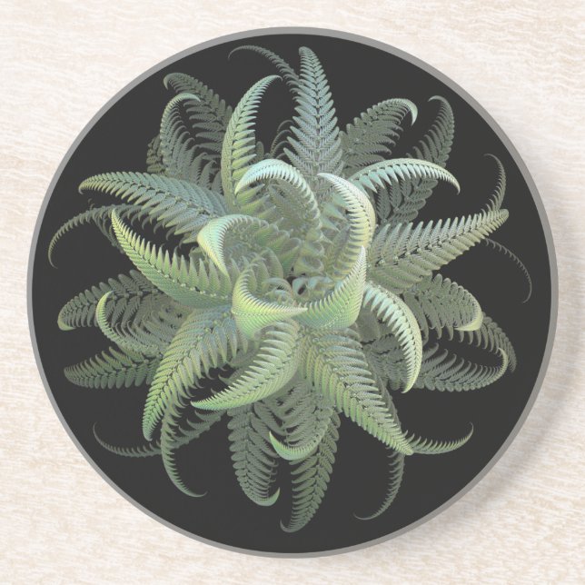 Posavasos Flor de helecho fractal (Frente)