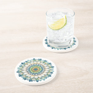 Posavasos Flor de Hod - Azul, Sage y Amarillo