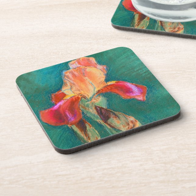 Posavasos Flor de iris colorida (Lado Izquierdo)