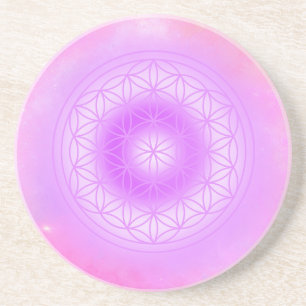 Posavasos Flor de la Vida Calmante Lavanda Geometría Sagrada