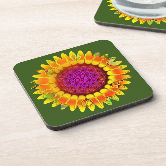 Posavasos Flor de la Vida - Flor Geométrica 4 (Lado Izquierdo)