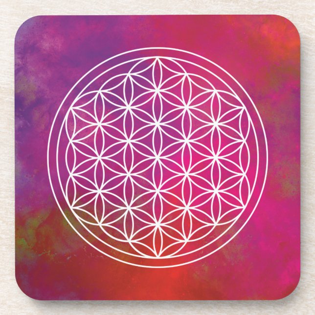 Posavasos flor de la vida geométrica sagrada (Frente)