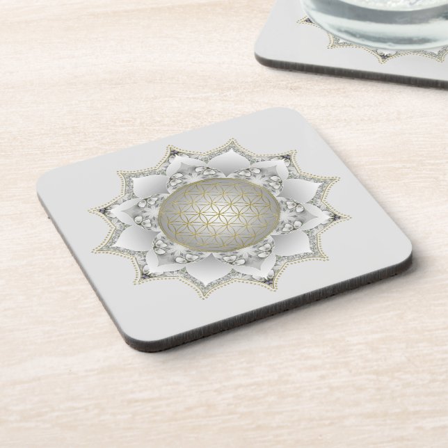 Posavasos Flor de la Vida - Mandala de Flores 1 (Lado Izquierdo)