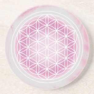 Posavasos flor de la vida rosa