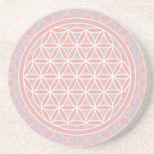 Posavasos Flor de la Vida Rosa Real Geometría Sagrada