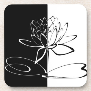Posavasos Flor de Loto Negra Blanca Yin Yang