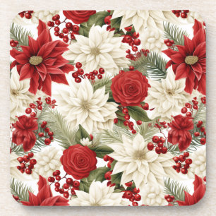 Posavasos Flor de Nochebuena de Navidad – Diseño Floral de V