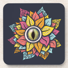 Posavasos Flor de ojos psicodélica - Arte Trippy colorido