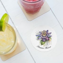 Posavasos Flor de pasión púrpura apasionada