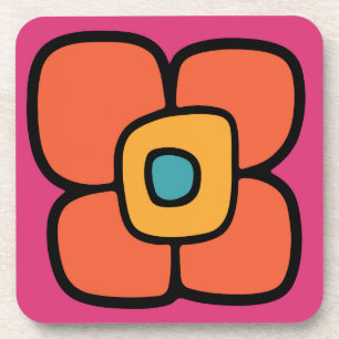 Posavasos Flor de Primavera Retro