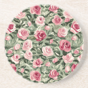 Posavasos Flor de Rosas rojos y verdes