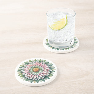 Posavasos Flor de sangre - rosa, sabio y amarillo