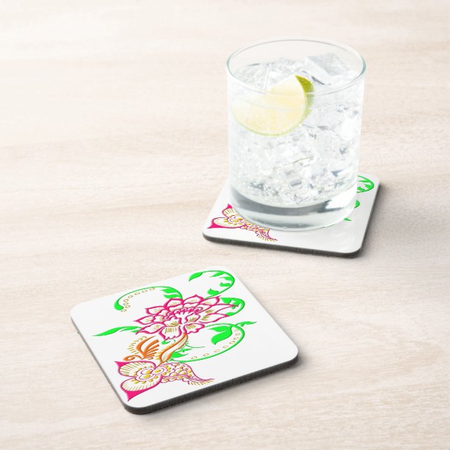 Posavasos Flor de tatuaje (Lado Derecho)