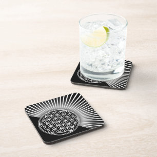 Posavasos Flor de vida / Blume des Lebens - blanco plano