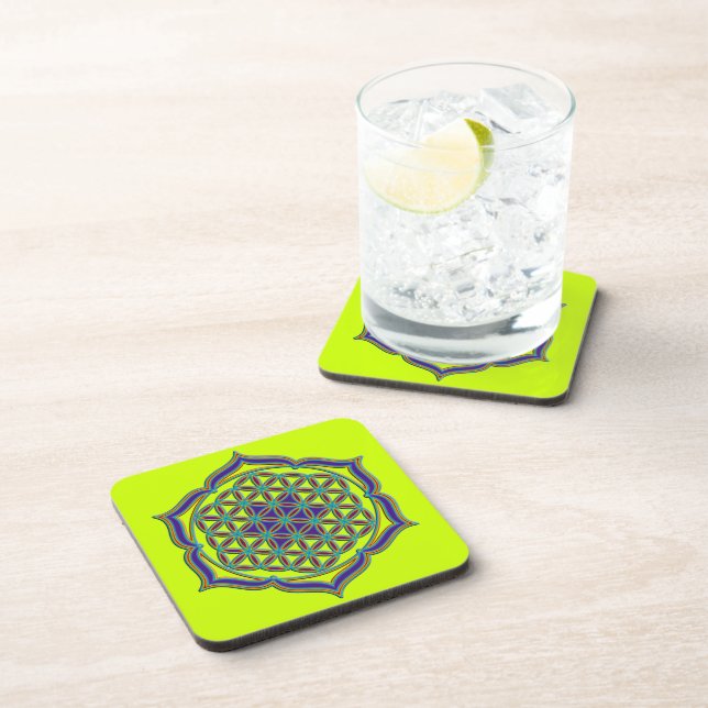 Posavasos Flor de vida / Blume des Lebens - Lotus Contour (Lado Derecho)