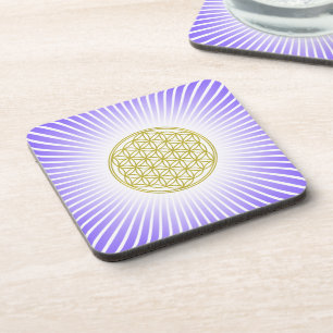Posavasos Flor de vida / Blume des Lebens - rayos blancos