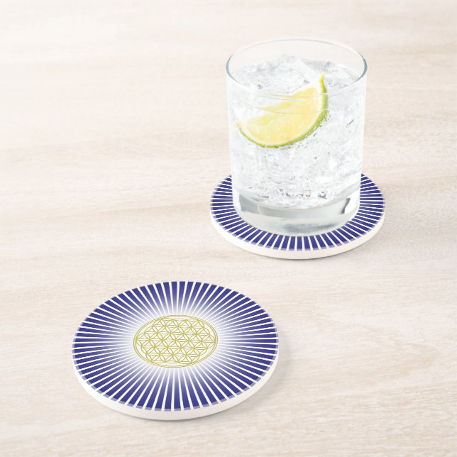 Posavasos Flor de vida / Blume des Lebens - rayos blancos (Lado)