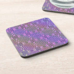 Posavasos Flor de vida - estampado de grunge de sello 3