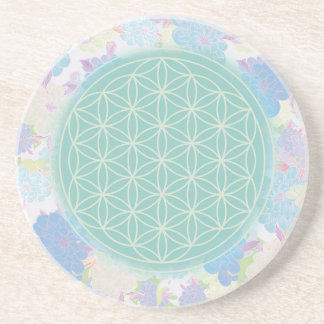 Posavasos flor de vida verde,