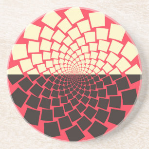 Posavasos Flor estilizada: marfil rojo negro