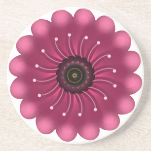 Posavasos Flor Fantasía Rosa Brillante   Floral Neon Abstrac
