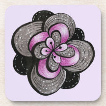 Flor gótica morado negro abstracto floral