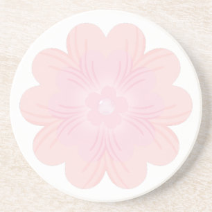 Posavasos Flor Gráfica de Rosa Pastel Suave