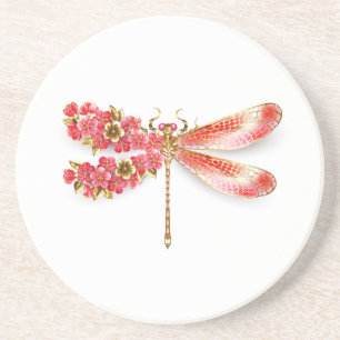 Posavasos Flor libélula con sakura de joyas
