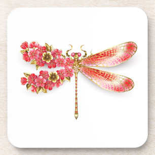 Posavasos Flor libélula con sakura de joyas