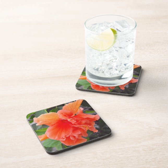 Posavasos Flor naranja arrugada (Lado Derecho)