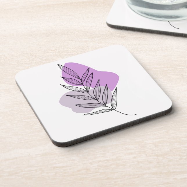 Posavasos Flor púrpura de Boho (Lado Izquierdo)