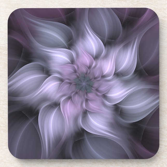 Posavasos Flor púrpura del fractal (Frente)