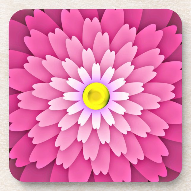 Posavasos Flor rosa-64655 (Frente)