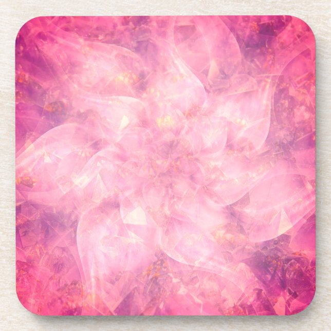 Posavasos Flor rosa Mandala (Frente)