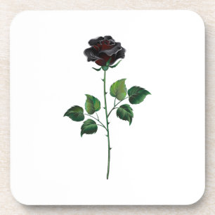Posavasos Flor rosa negra