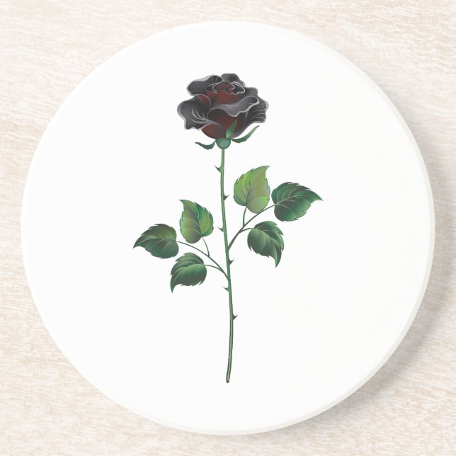 Posavasos Flor rosa negra (Frente)