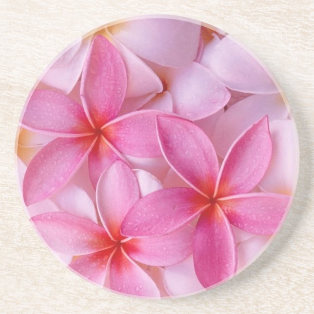 Posavasos Flor rosa suave (Frente)