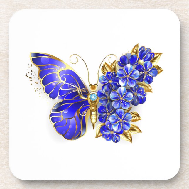 Posavasos Flor Sapphire Mariposa (Frente)