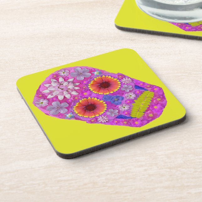 Posavasos Flor Skull 2 (Lado Izquierdo)