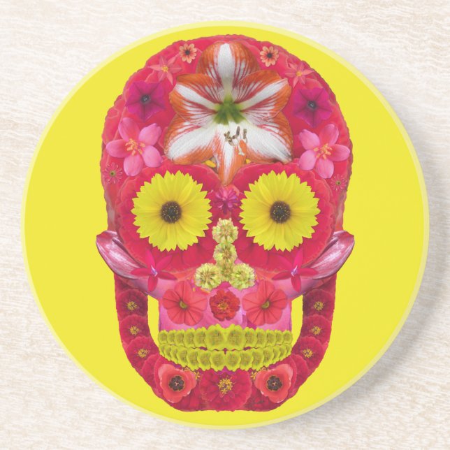 Posavasos Flor Skull 6 (Frente)