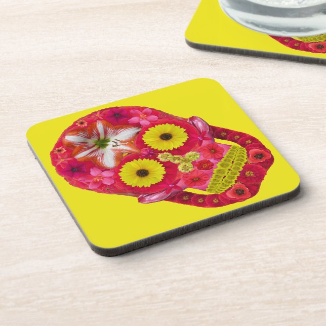 Posavasos Flor Skull 6 (Lado Izquierdo)