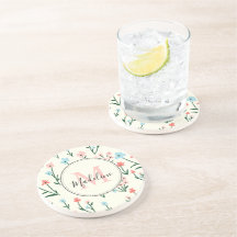 Flor suave marfil blanco elegante Monograma rosa