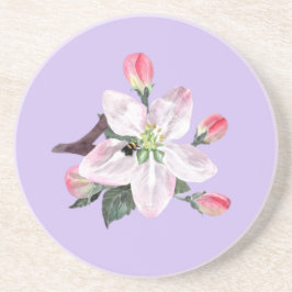 Posavasos Flor Tropical Con Montura De Patrón De Abeja